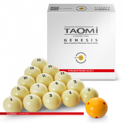 Шары TAO-MI GENESIS 67 мм Желтый биток с точками